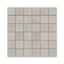 Matte porcelain 2x2 mosaic tile, featuring soft neutral tones and a subtle textured concrete finish