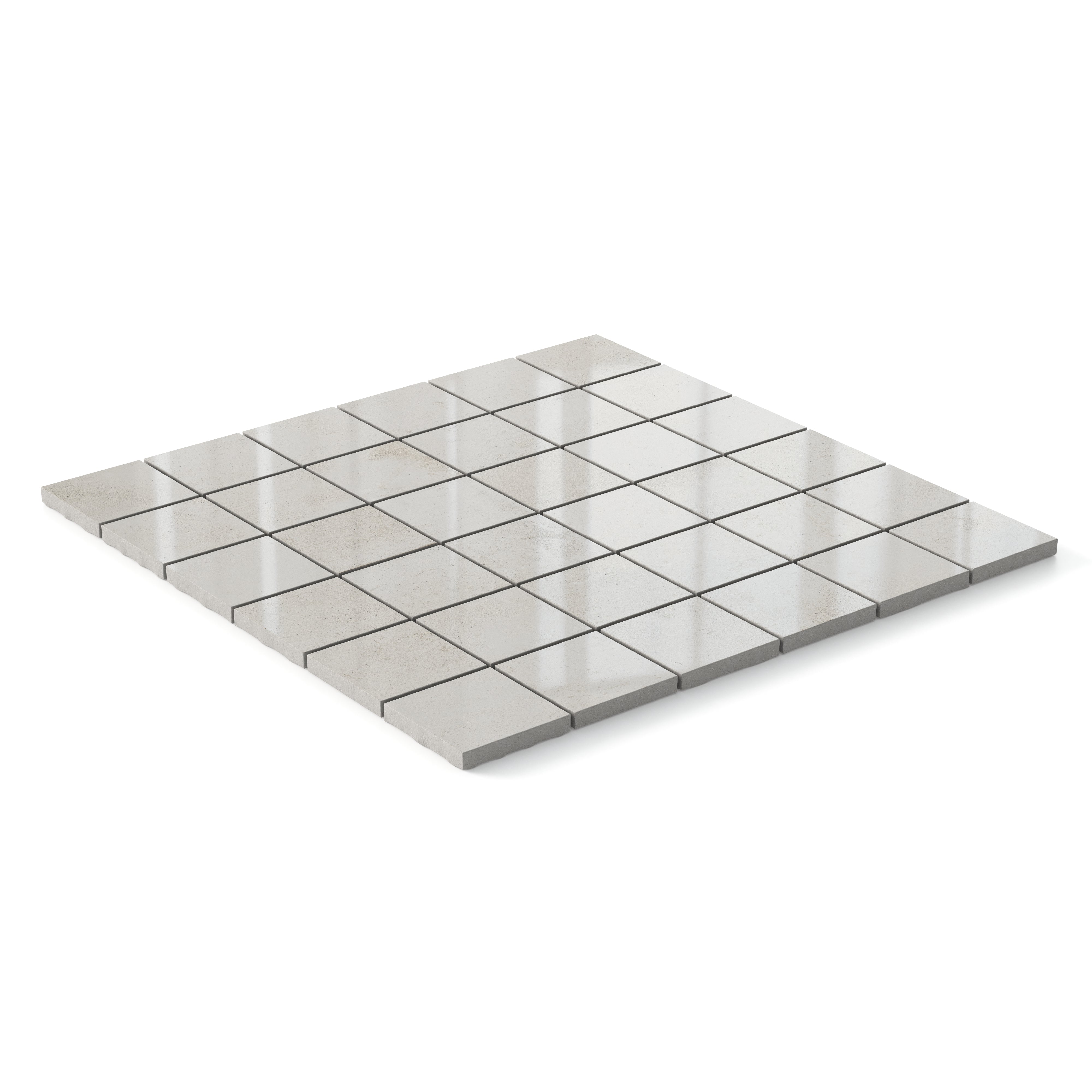 Ramsey 2x2 Polished Porcelain Mosaic Tile in Chalk