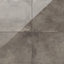 24x24 porcelain tile featuring deep gray tones with brown undertones and a polished surface, ideal for sleek contemporary designs