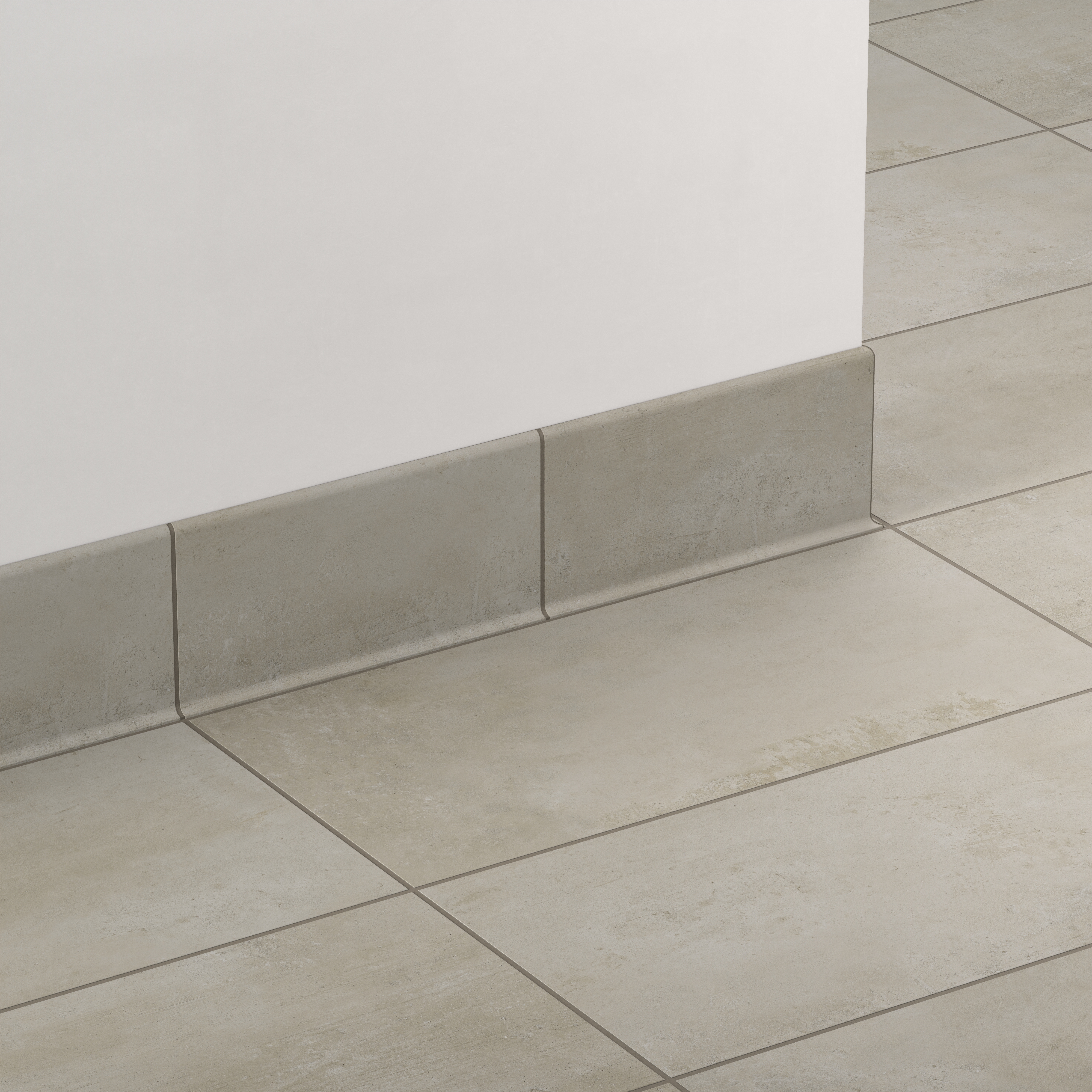 Integrated Tile Base Ramsey 6x12 Matte Porcelain Cove Base Tile in Putty