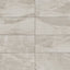 Close-up of rectangular taupe matte tiles with natural veining patterns, ideal for creating a modern and elegant space.