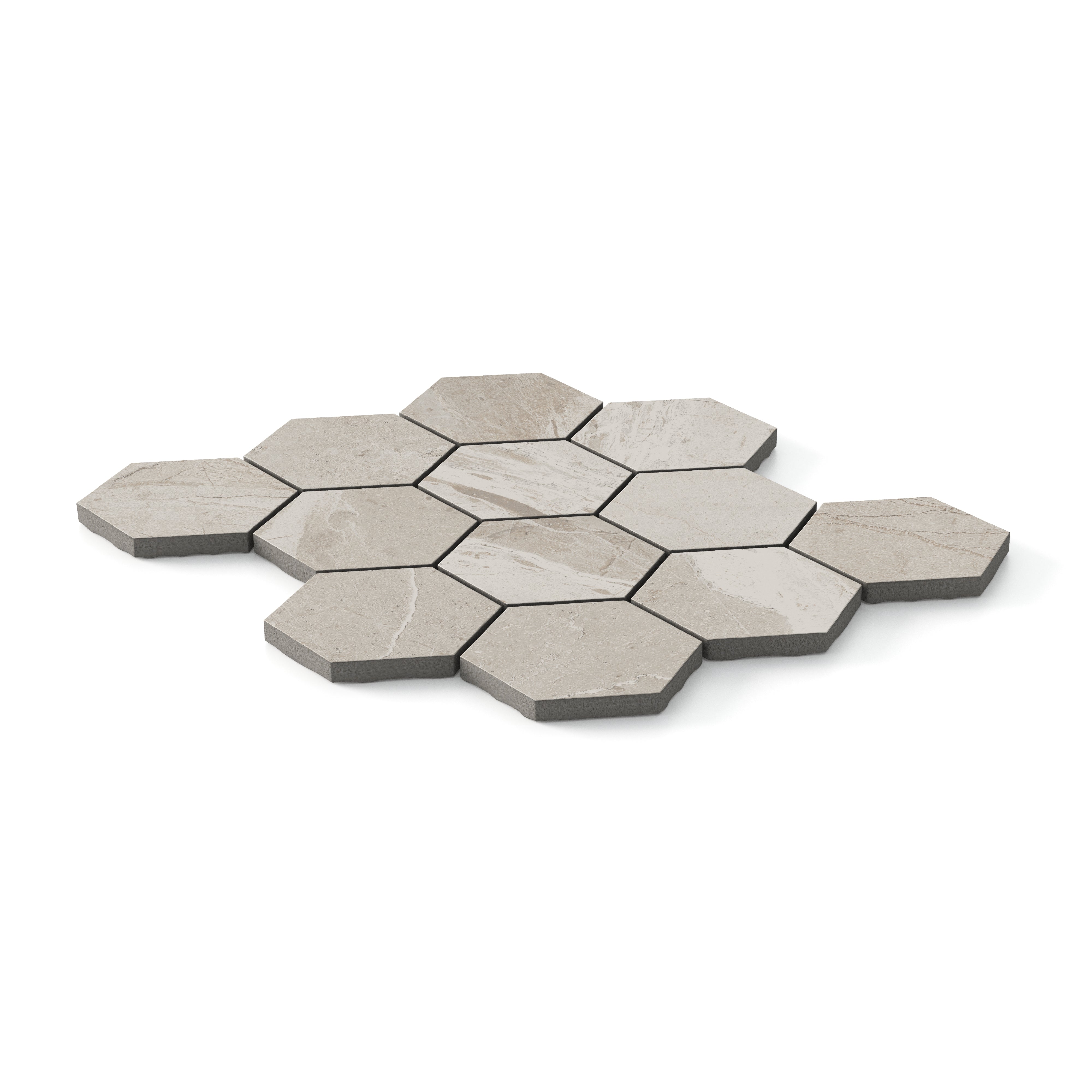 Declan 3x3 Matte Porcelain Hexagon Mosaic Tile in Ash