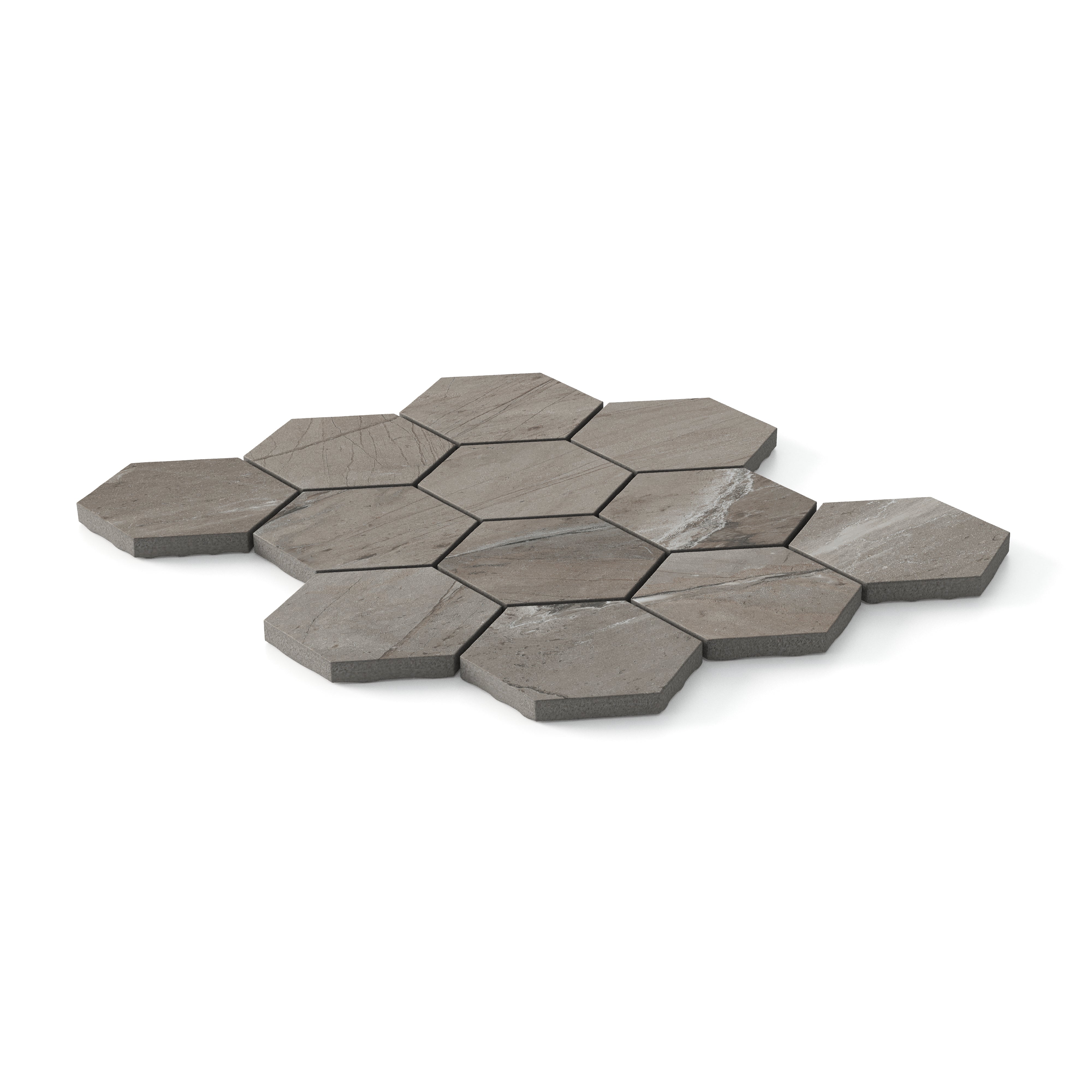 Declan 3x3 Matte Porcelain Hexagon Mosaic Tile in Mink