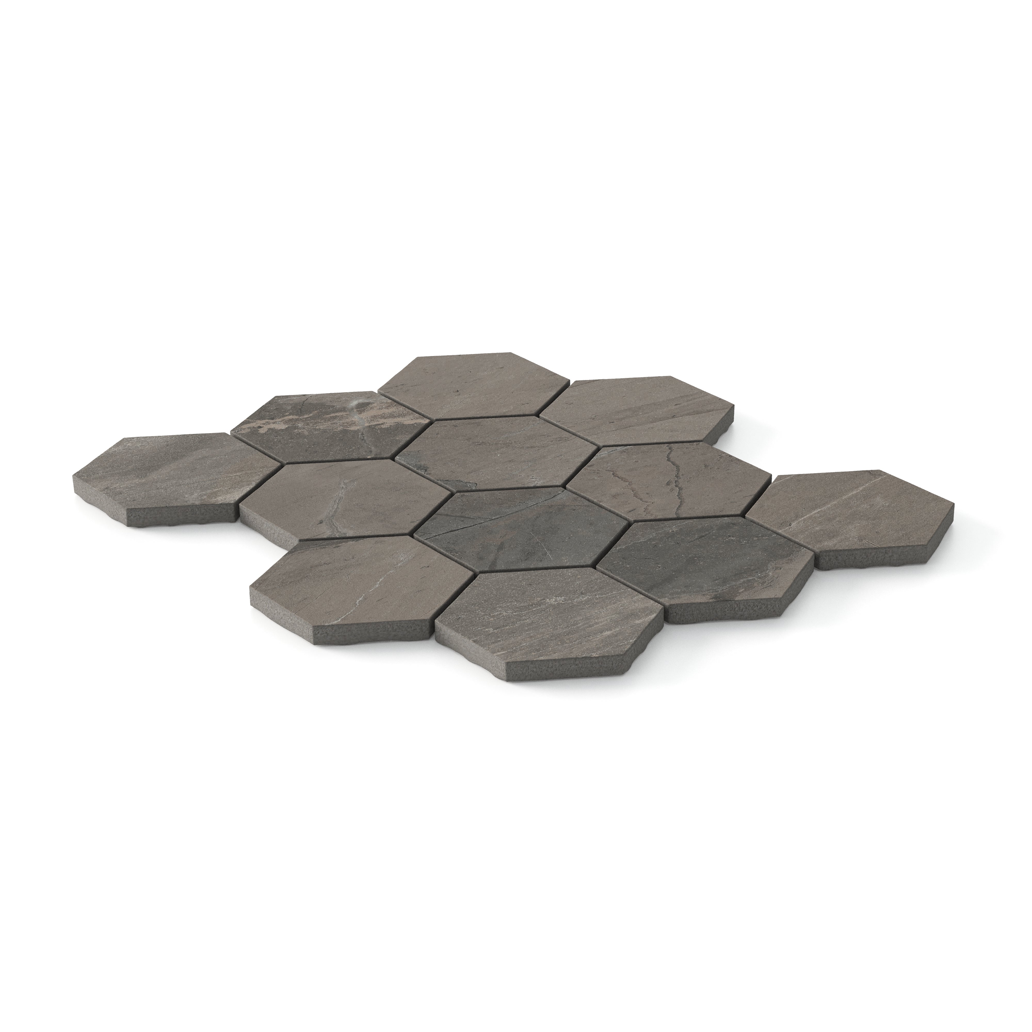 Declan 3x3 Matte Porcelain Hexagon Mosaic Tile in Fog