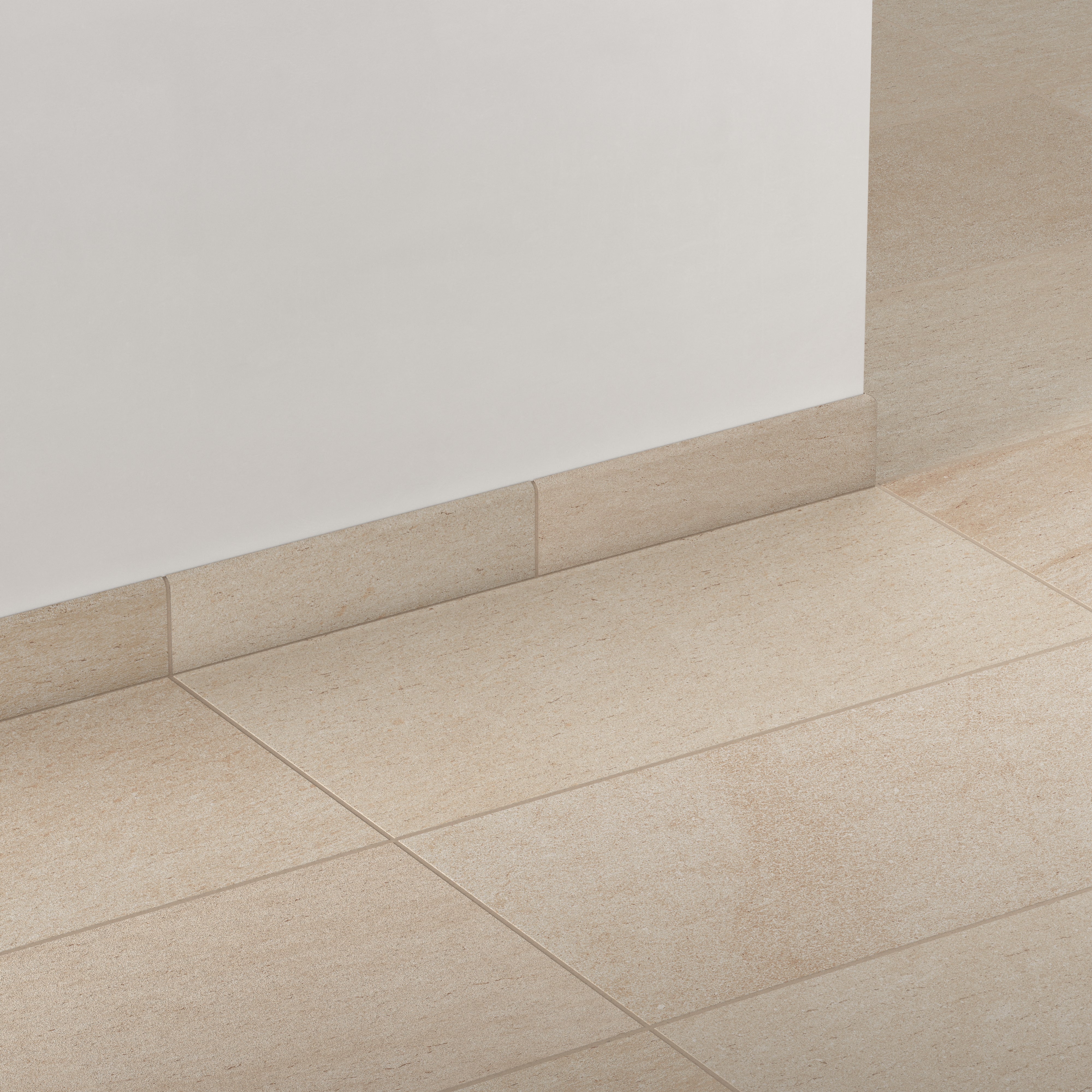 Brody 3x12 Matte Porcelain Bullnose Tile in Dune