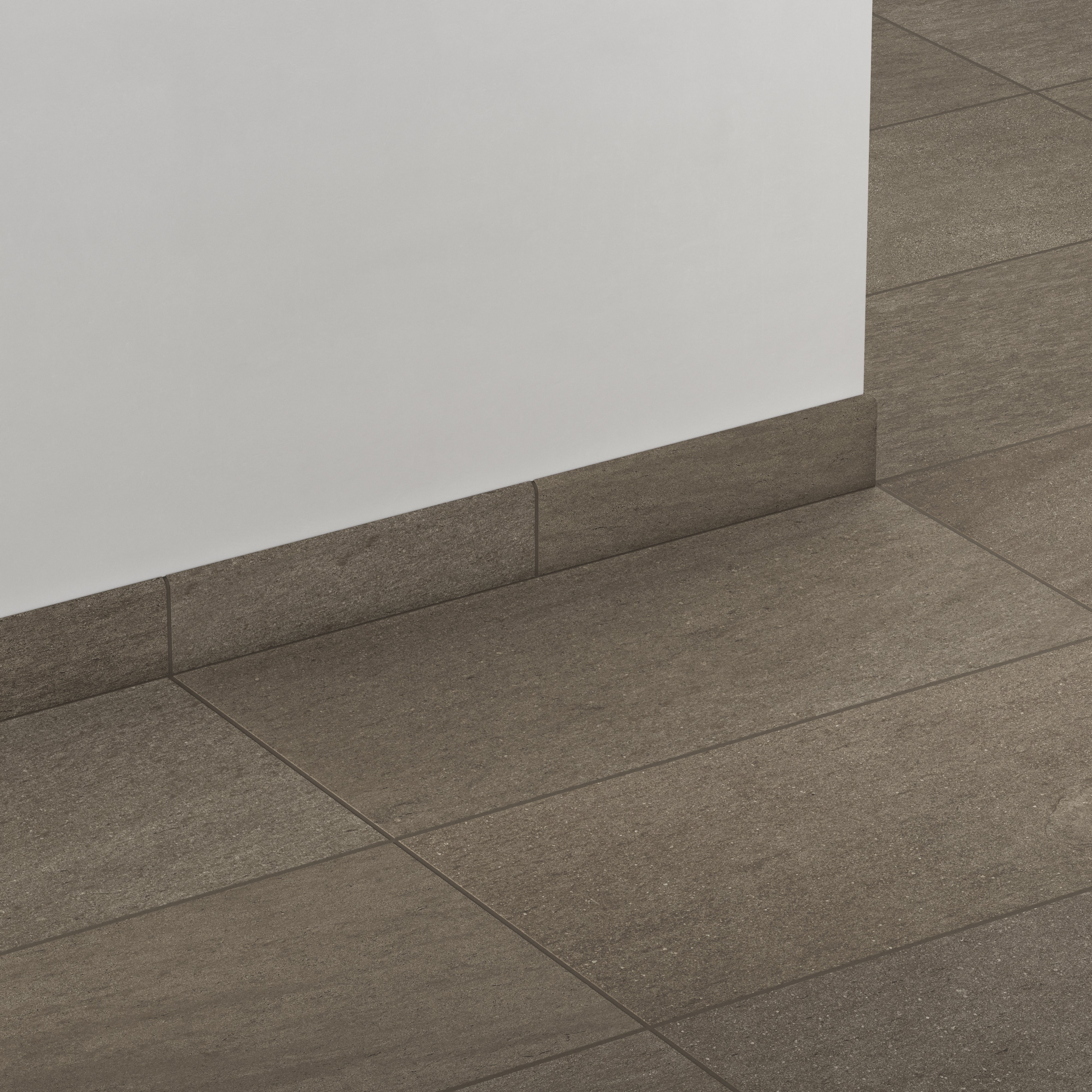 Brody 3x12 Matte Porcelain Bullnose Tile in Smoke