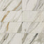 Matte Calacatta Cremo porcelain marble look tile in 12x24 format, featuring warm taupe and light grey veining on a beige base for timeless elegance.