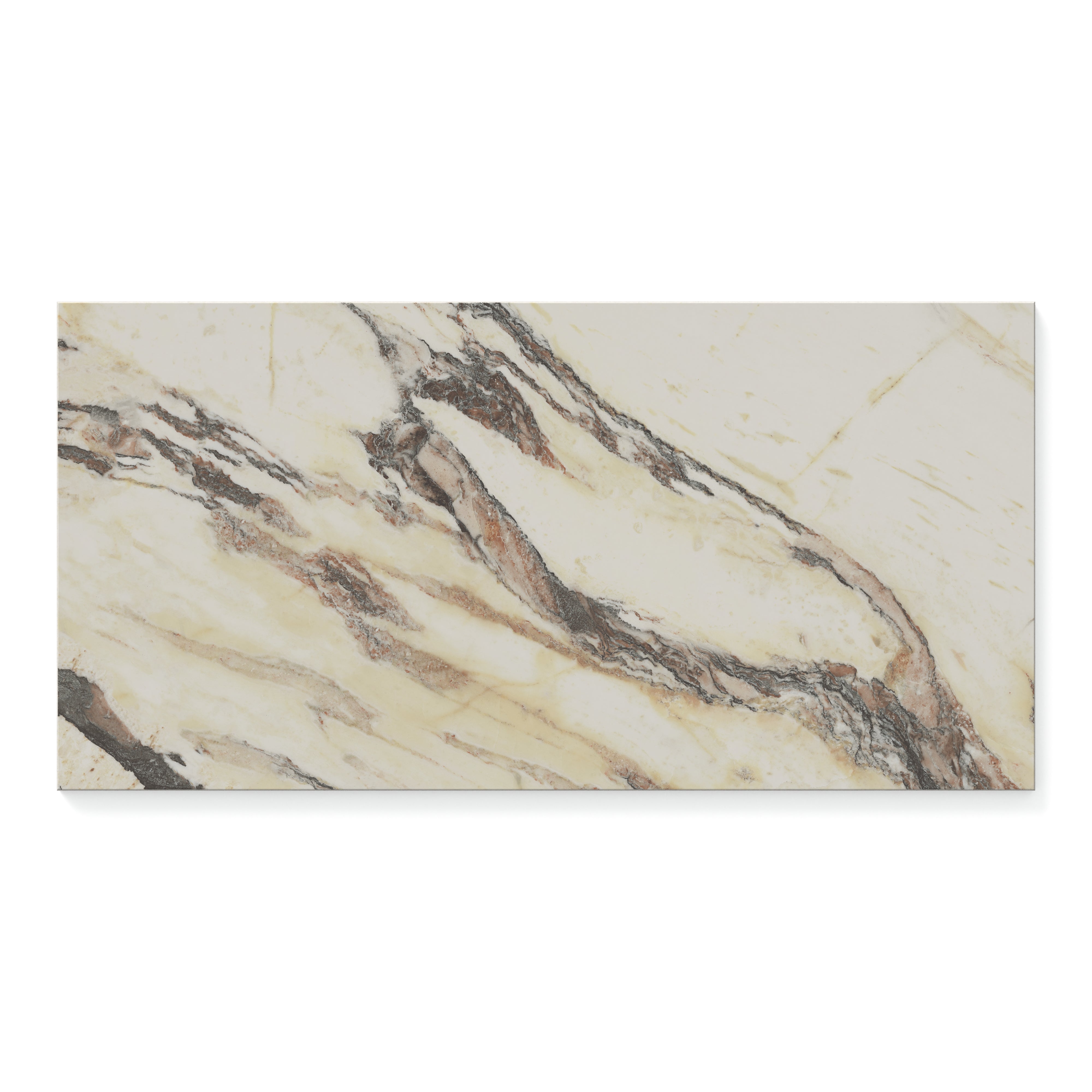 Aniston 12x24 Polished Porcelain Tile in Calacatta Viola