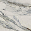 Matte Calacatta Antico porcelain tile marble look in 24x48 format, featuring blue and light grey veining on a pristine white surface for a modern statement.
