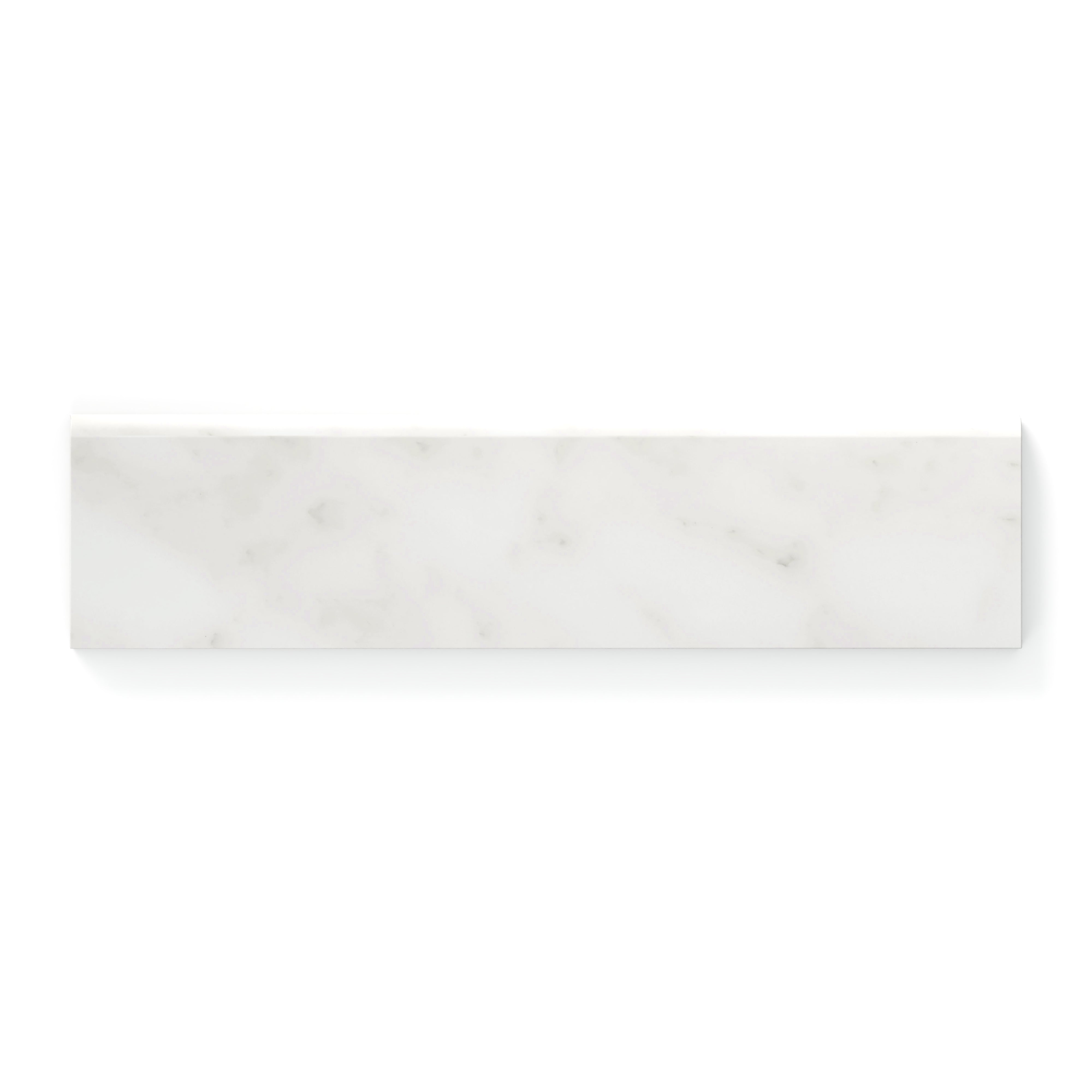 Aniston 3x12 Matte Porcelain Bullnose Tile in Carrara Bianco