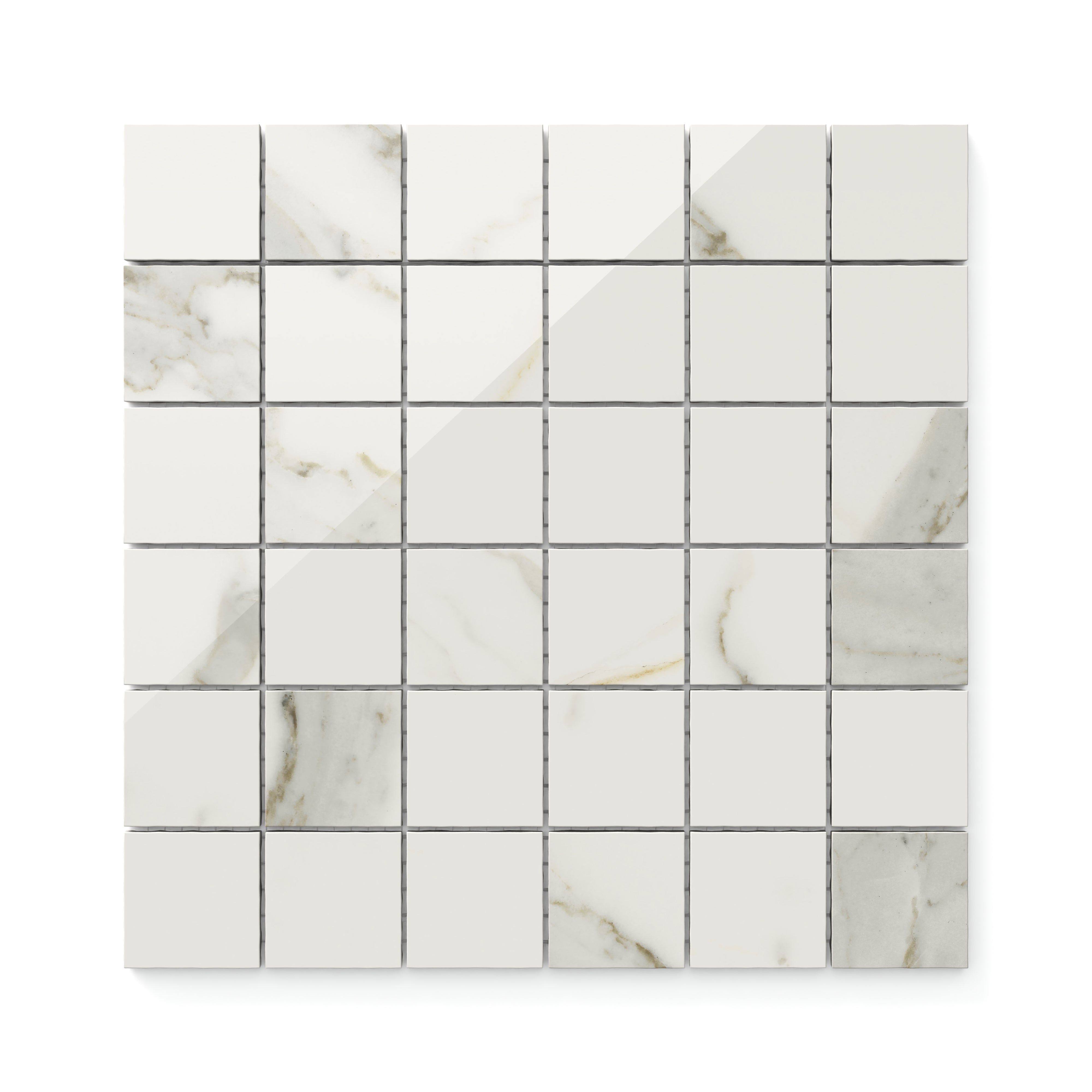 Aniston 2x2 Polished Porcelain Mosaic Tile in Calacatta Top