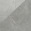 Leona 24x24 polished porcelain tile in Amani Grey, featuring soft gray tones with subtle veining for an elegant finish.
