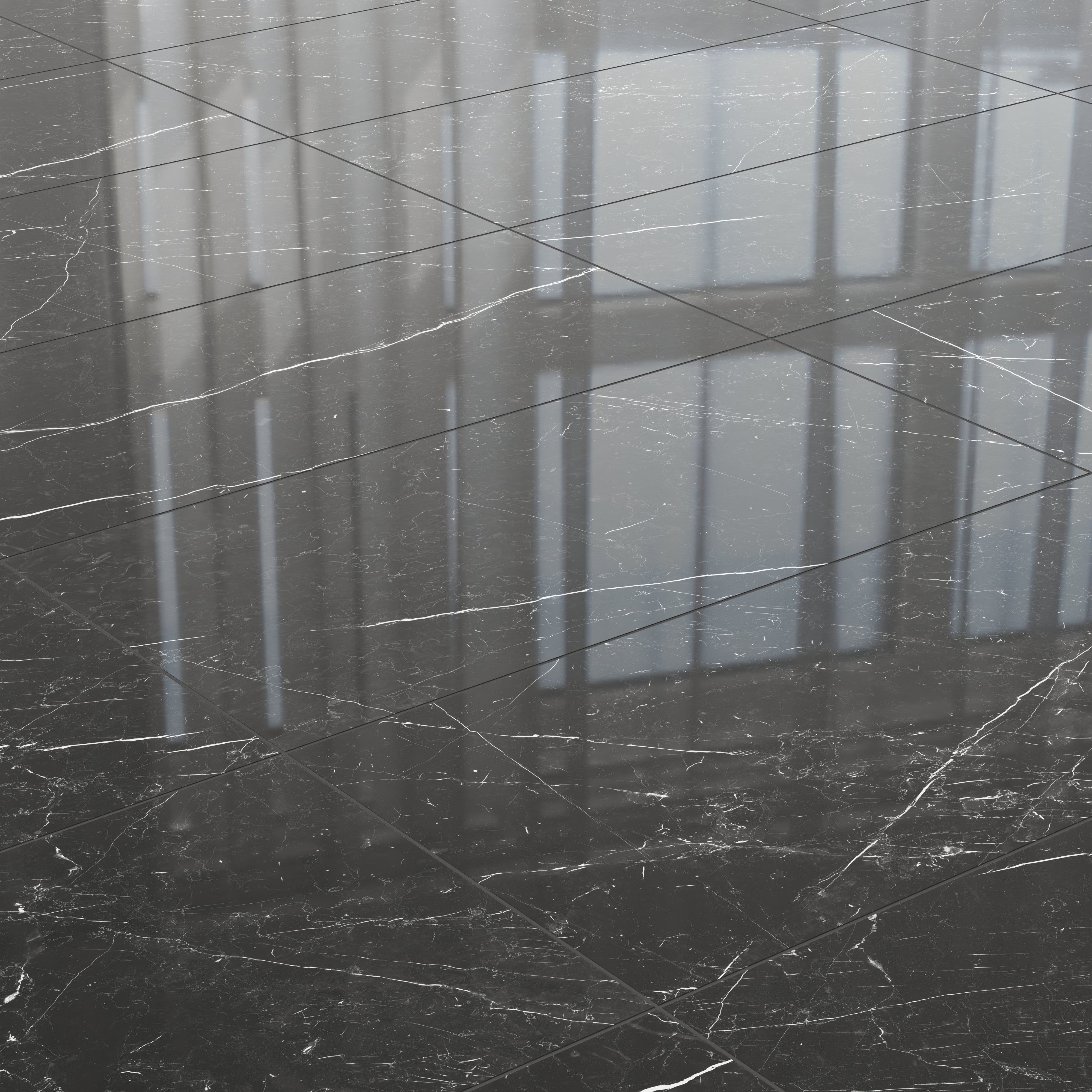 Leona 24x48 Polished Porcelain Tile in Nero Marquina