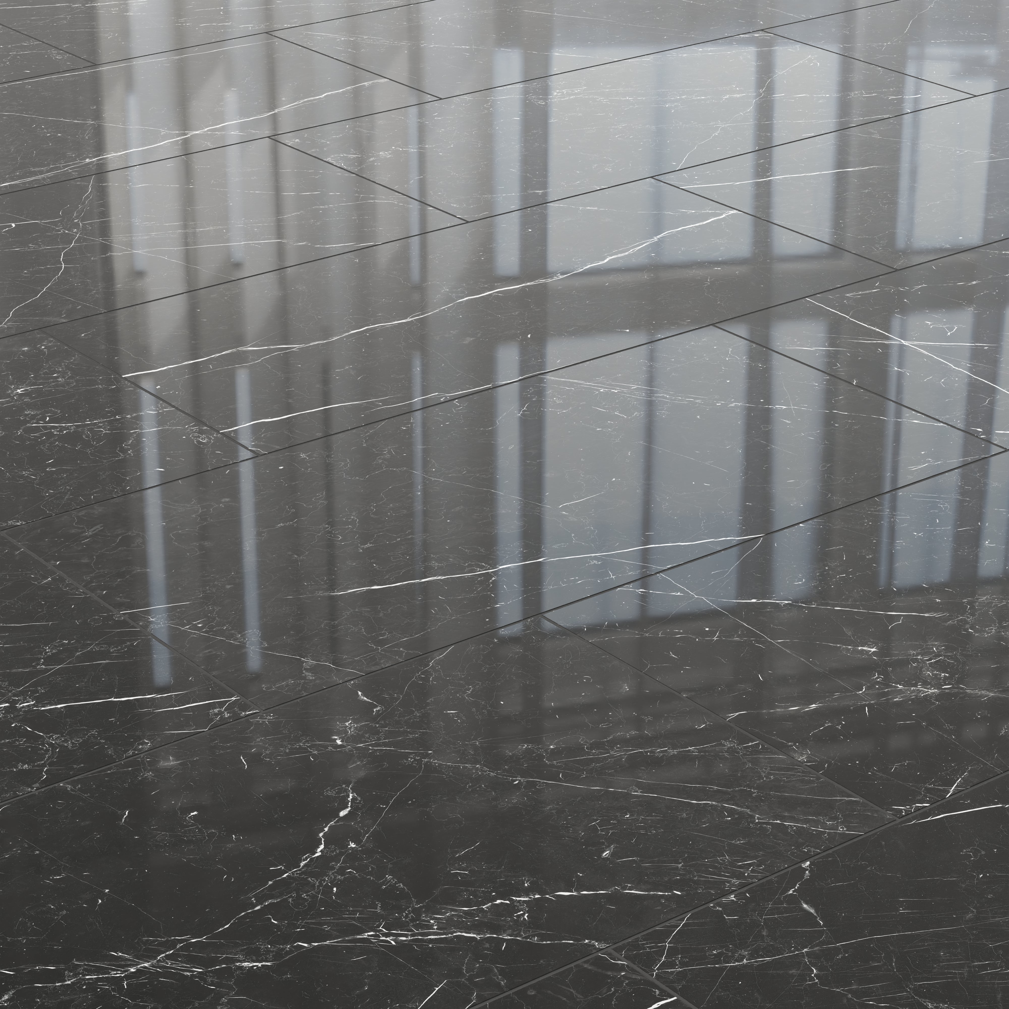 Leona 24x48 Polished Porcelain Tile in Nero Marquina