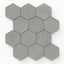 Leona Amani Grey 3x3 hexagon mosaic matte tile features a sleek grey finish with subtle veining, perfect for adding a modern touch to any space.