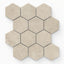 Leona Marfil 3x3 hexagon mosaic matte tile showcases a soft beige hue with subtle texture, perfect for adding understated elegance to any design.