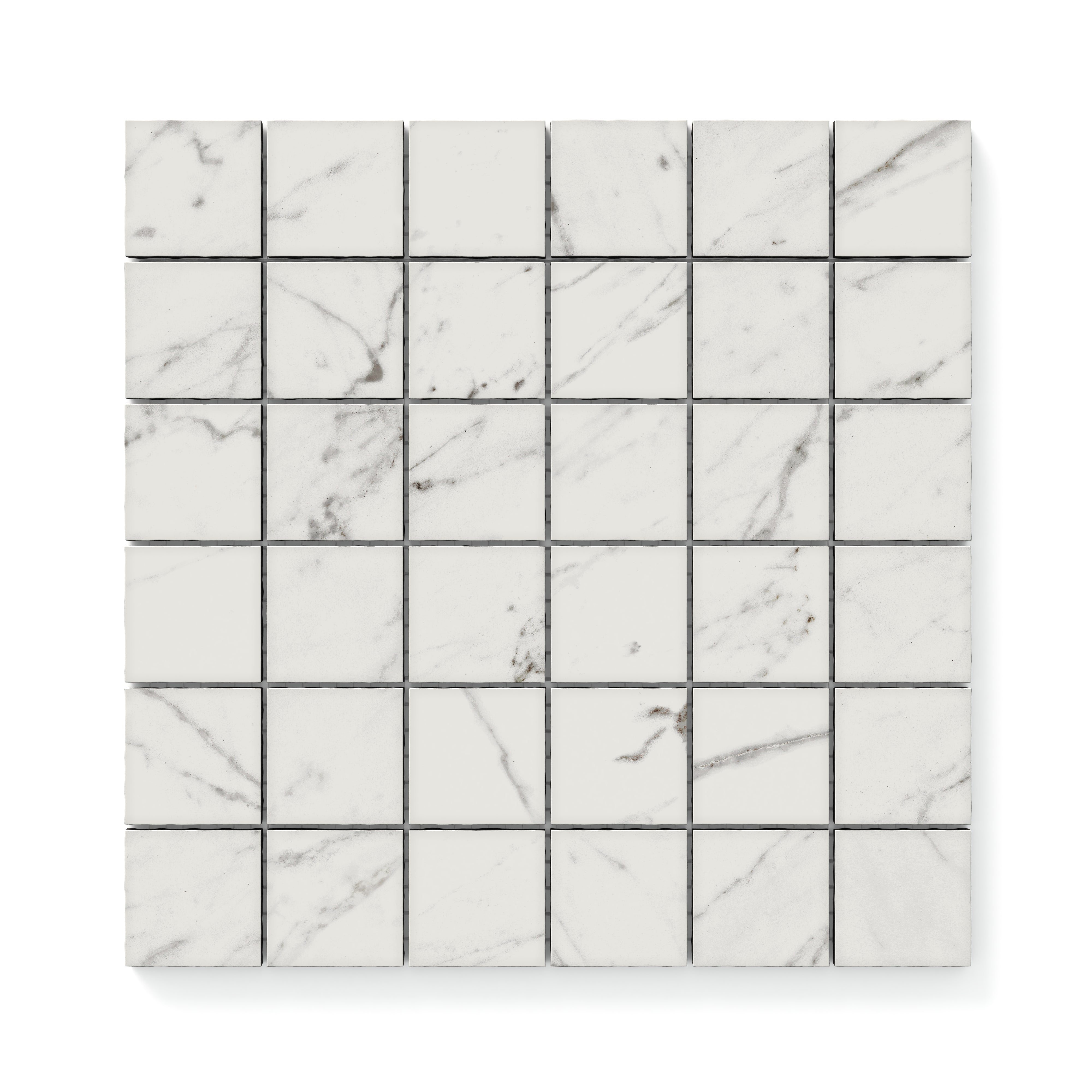 Blair 2x2 Matte Porcelain Mosaic Tile in White Carrara