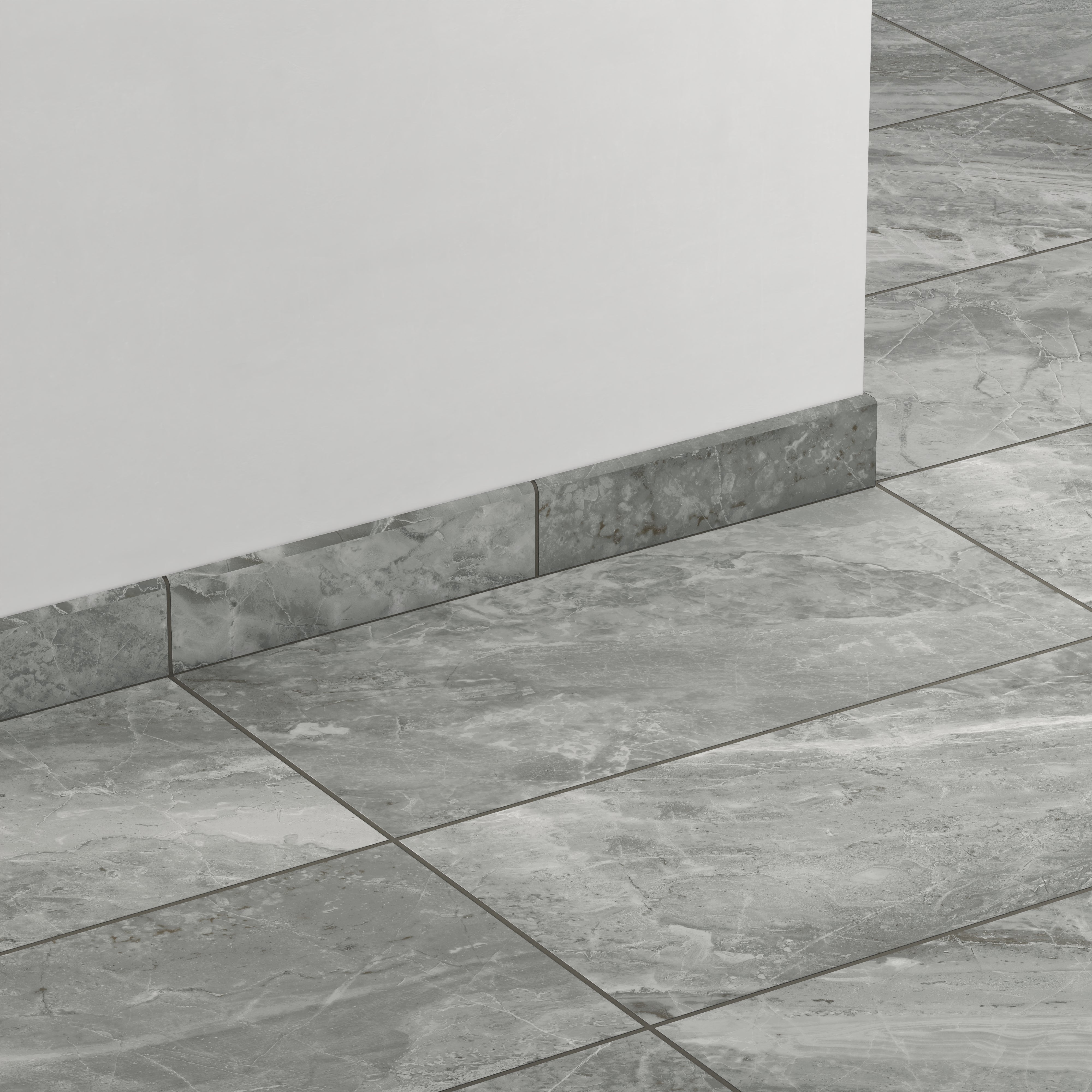 Blair 3x12 Matte Porcelain Bullnose Tile in Oniciata Grey