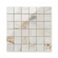 Astrid Alabaster 2x2 mosaic porcelain tile showcases unparalleled onyx realism, perfect for intricate detailing.