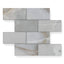 Astrid 3x6 matte porcelain mosaic tiles in Slate, featuring elegant veining and soft gray hues for modern interiors.