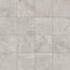 Matte porcelain tile in 12x12 size, featuring a light taupe and gray tone with intricate stone-like veining, perfect for achieving an elegant, contemporary style.