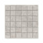 Porcelain mosaic tile in a 2x2 format, featuring a soft taupe tone with subtle veining and a matte finish, perfect for elegant wall or floor designs. 