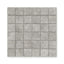 Contemporary 2x2 mosaic tiles in gray tones with a matte finish, featuring subtle veining for a modern and versatile design.