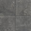 Sloane 24x24 matte porcelain tile in Charcoal, featuring a bold dark tone with intricate speckling, ideal for modern, industrial-inspired spaces.