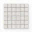 Dawson 2x2 Matte Porcelain Mosaic Tile in Alabaster, highlighting its bright tone and intricate square pattern.