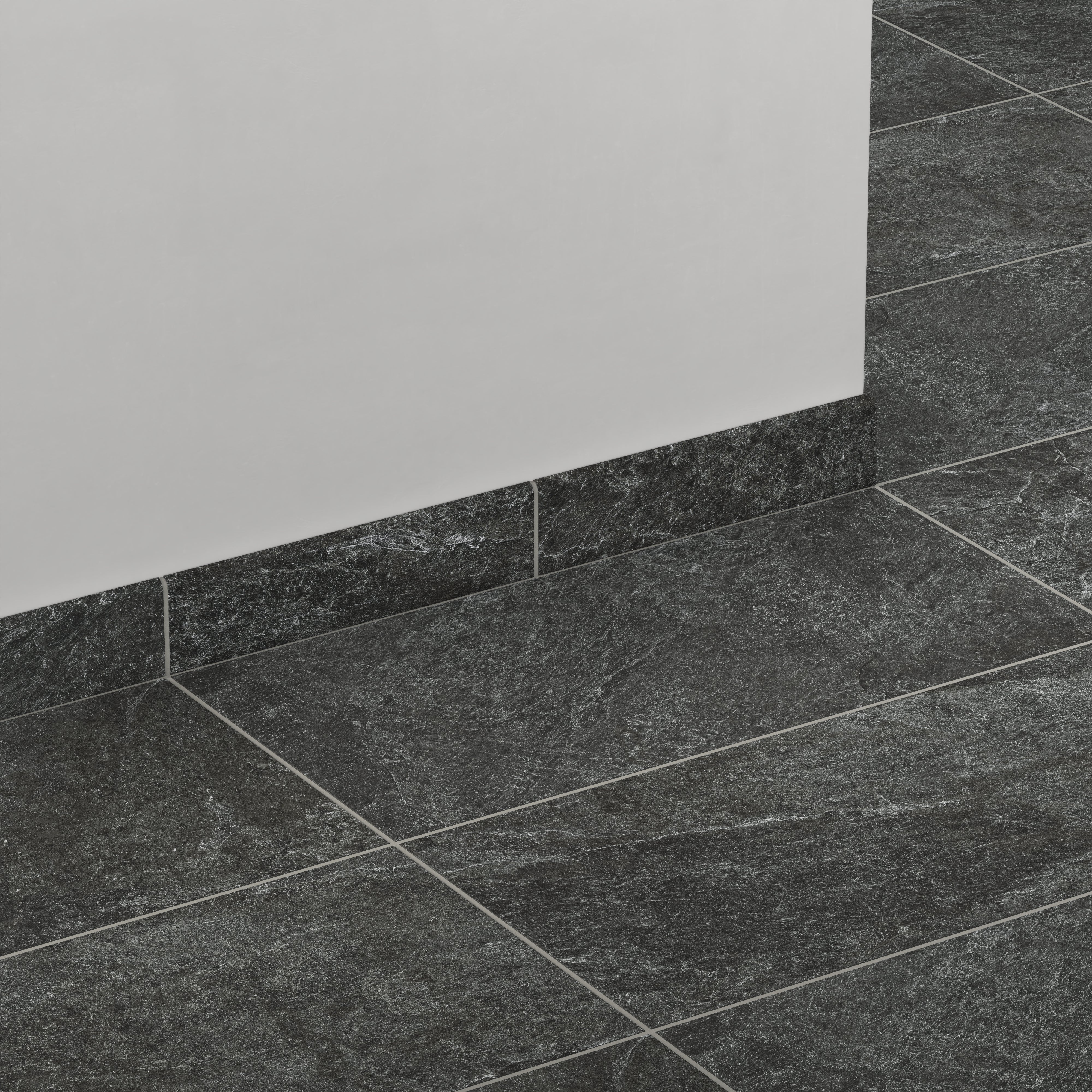 Dawson 3x12 Matte Porcelain Bullnose Tile in Charcoal