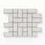 Dawson 8.7x12 Matte Porcelain Tetris Mosaic Tile in Alabaster, offering a crisp and clean aesthetic with its soft white tones.