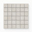 2x2 square mosaic tiles in sand beige hue, showcasing a matte finish and natural cross-cut textures, perfect for refined and modern accents. 