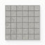 Matte porcelain mosaic tiles in a cool ash gray tone, featuring a 2x2 cross-cut design that combines modern simplicity with a natural stone-inspired texture.