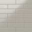 Polly Grey 3x10 satin ceramic tiles deliver a subtle matte finish in a soft grey tone, perfect for creating a modern and versatile design.
