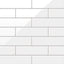 Polly White 3x10 glossy ceramic tiles feature a crisp, clean aesthetic with a brilliant reflective finish, ideal for modern and timeless spaces alike.