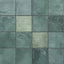Lilah Opal 6x6 glossy tiles, showcasing a blend of teal and green hues with a textured, reflective surface for a dynamic look.