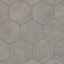 Dark grey hexagon tile in a matte finish, offering an industrial yet refined look for modern interiors