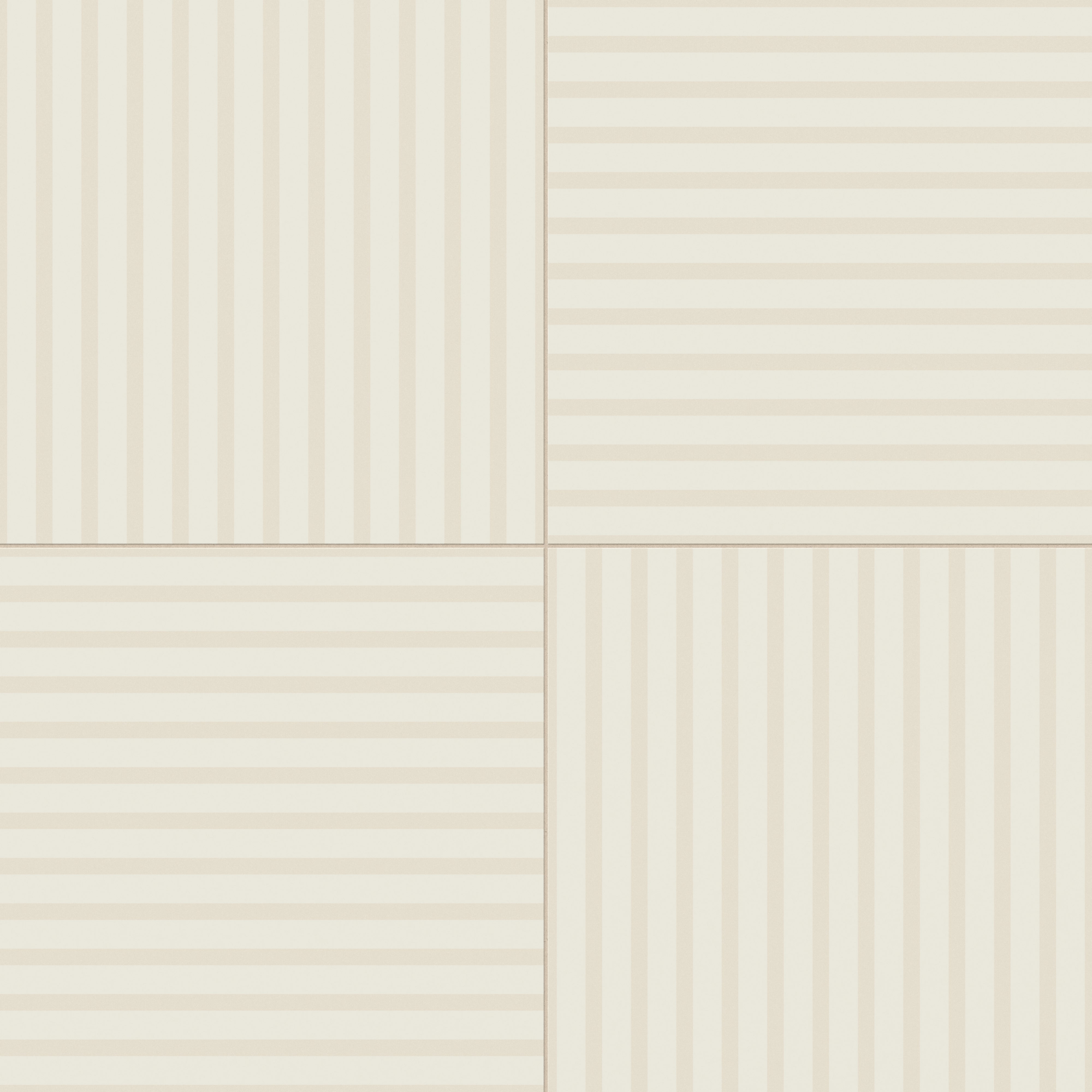 Riley 24x24 Matte Porcelain Tile in Striped Pattern Cream