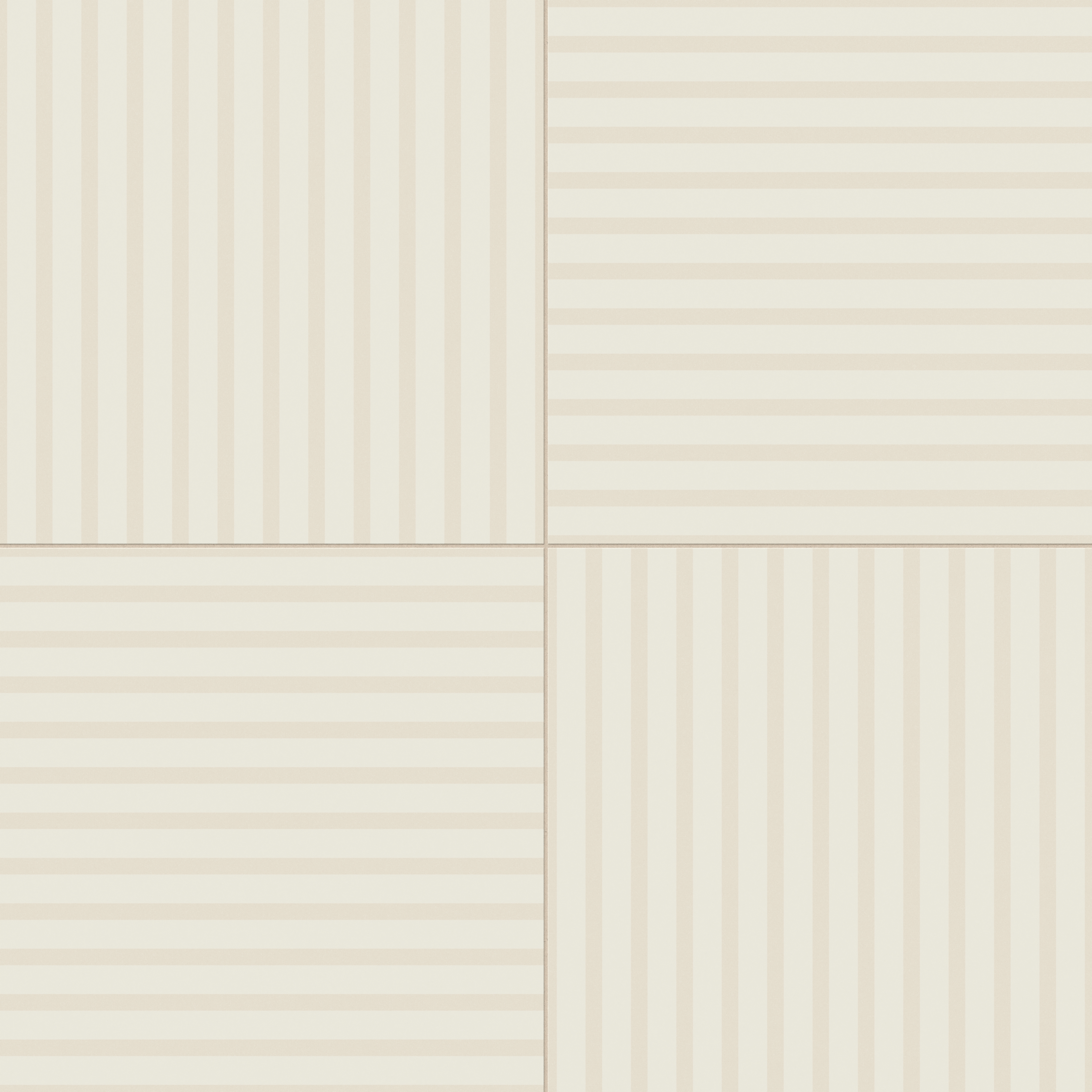 Riley 24x24 Matte Porcelain Tile in Striped Pattern Cream