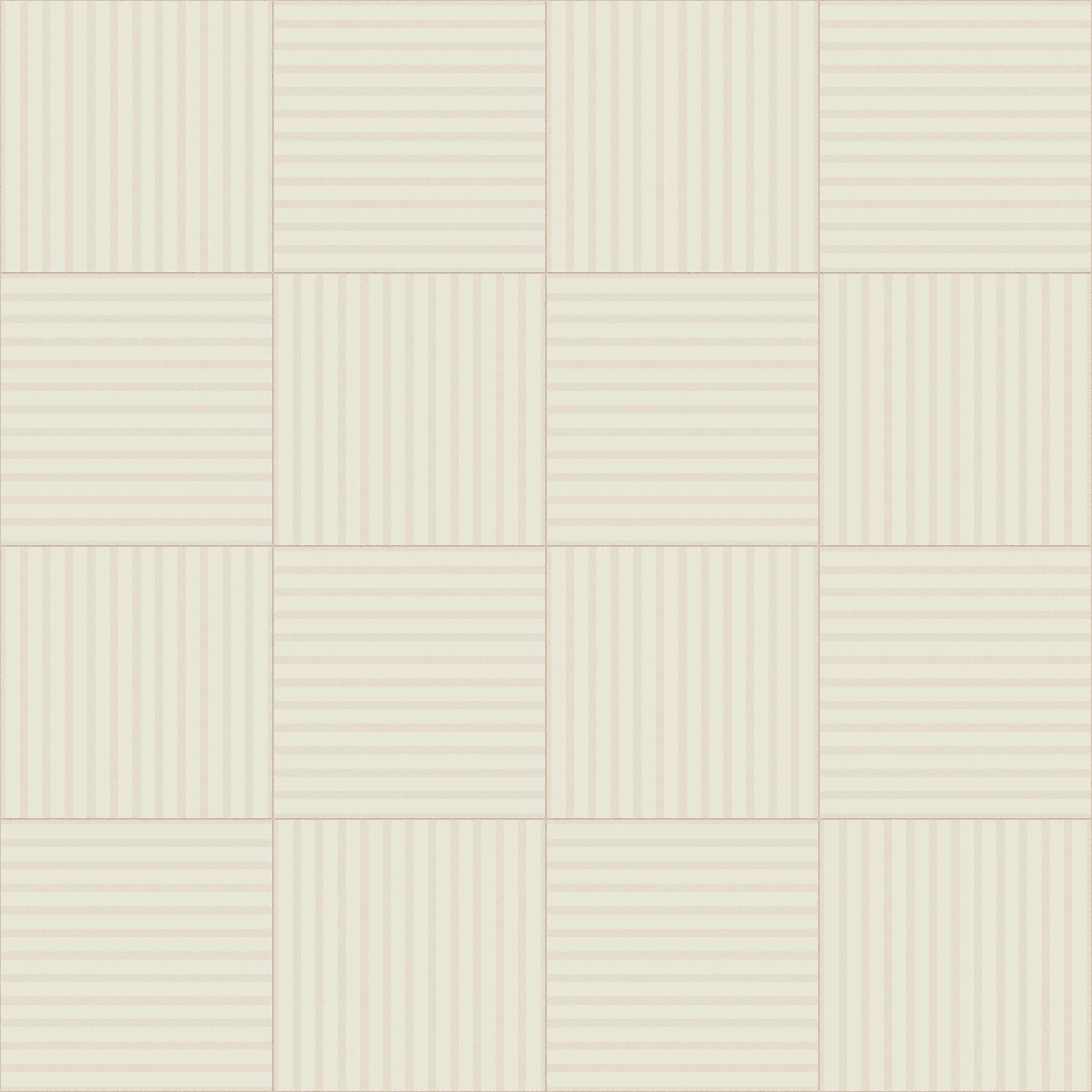 Riley 24x24 Matte Porcelain Tile in Striped Pattern Cream