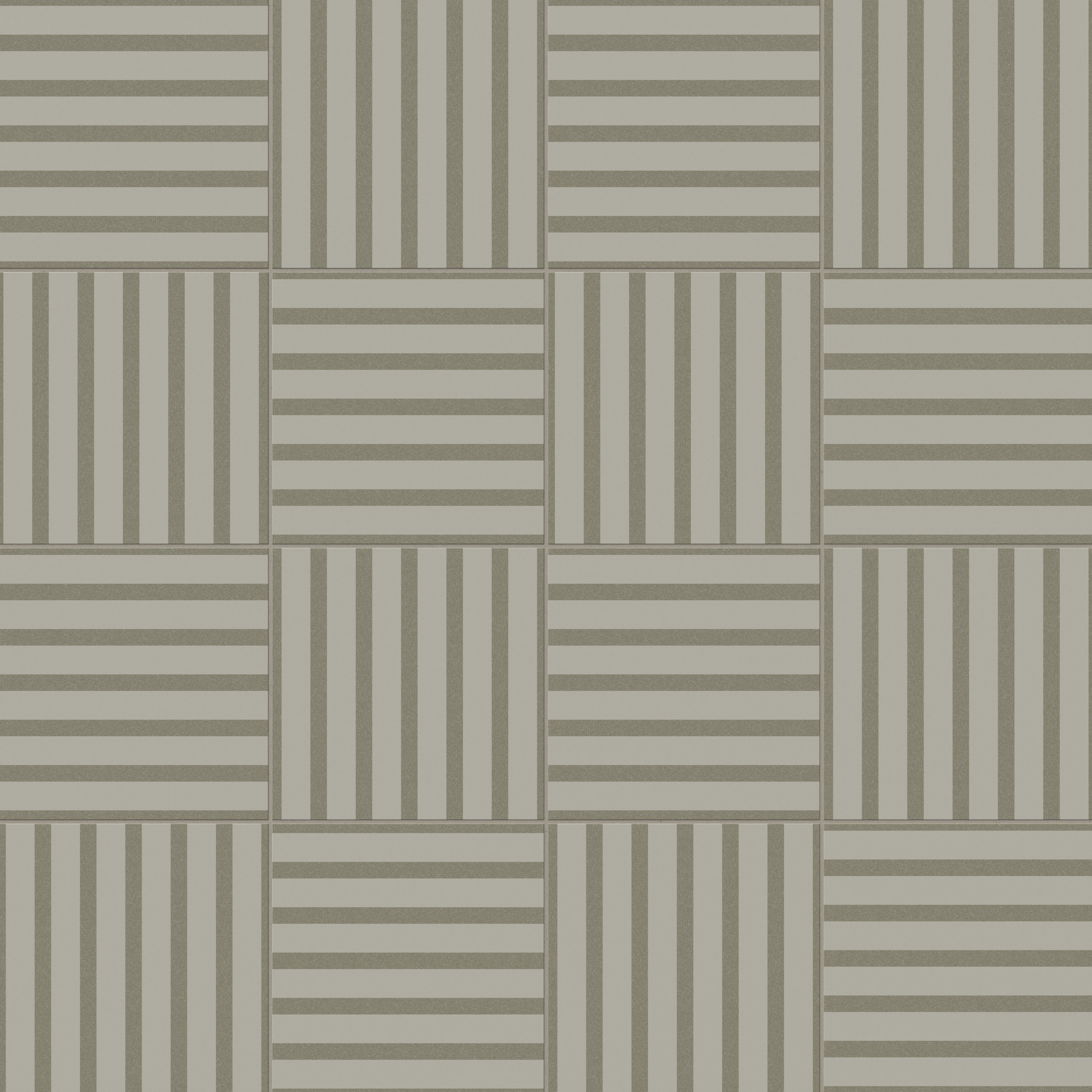 Riley 12x12 Matte Porcelain Tile in Striped Pattern Sterling