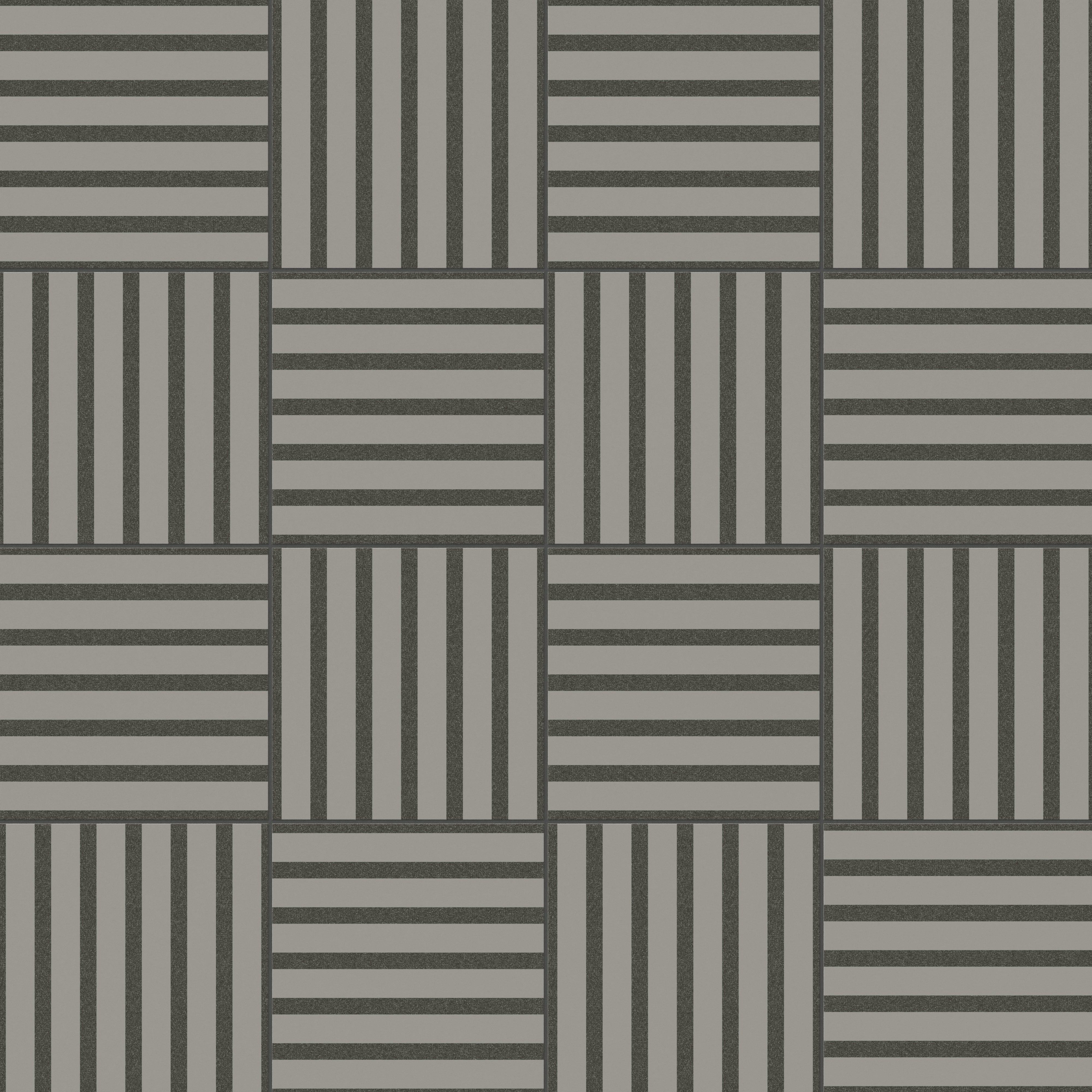 Riley 12x12 Matte Porcelain Tile in Striped Pattern Charcoal