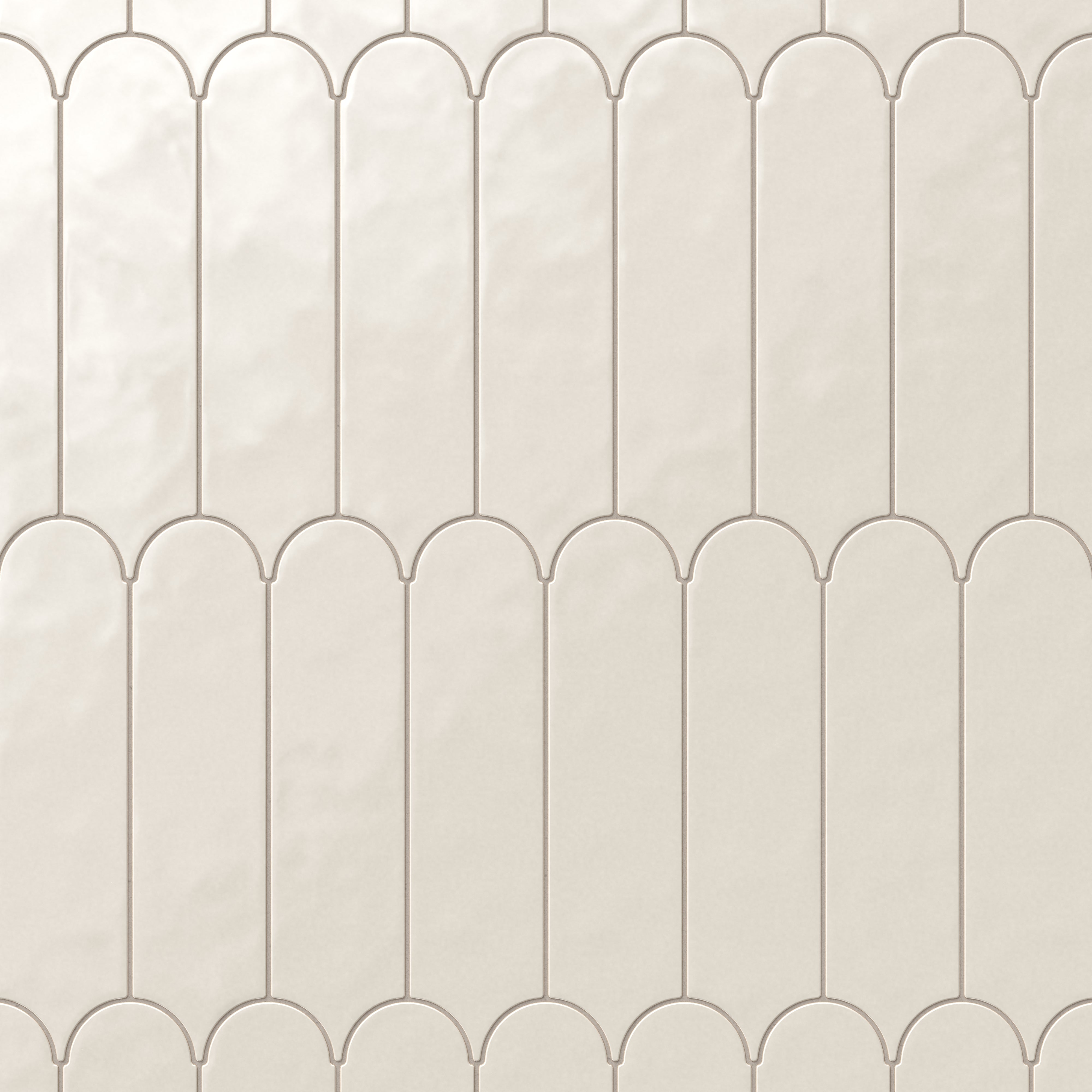 Sarina 3x12 Glossy Porcelain Fishscale Tile in Shell