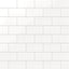3x6-inch pearl white ceramic subway tile with a smooth, glossy finish and neat brick layout