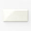 Glossy Mikayla ceramic bullnose tile in a soft off-white shade, perfect for clean, seamless finishing on edges and trims