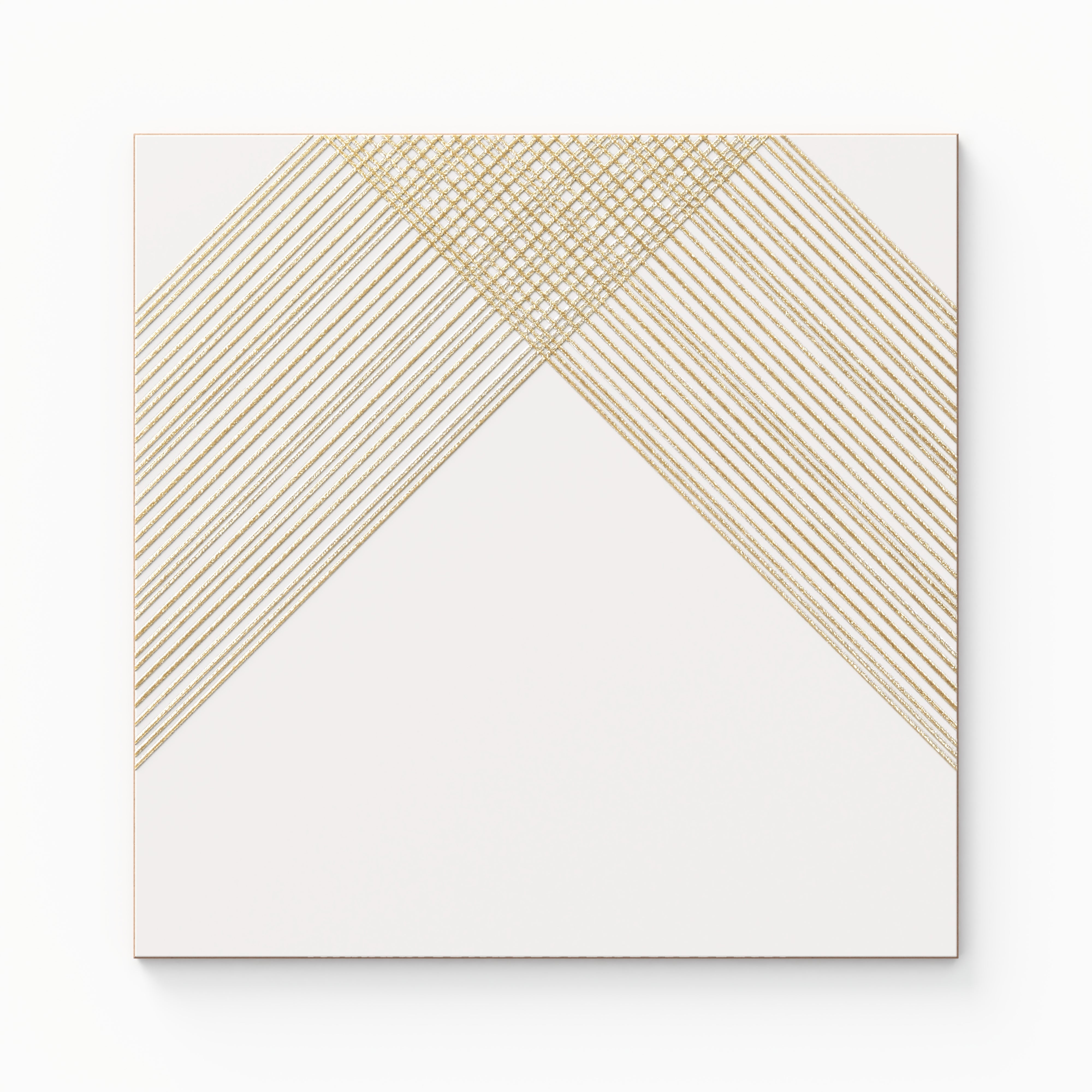 Estelle 12x12 Satin Ceramic Tile in Deco 2 White Gold Sample