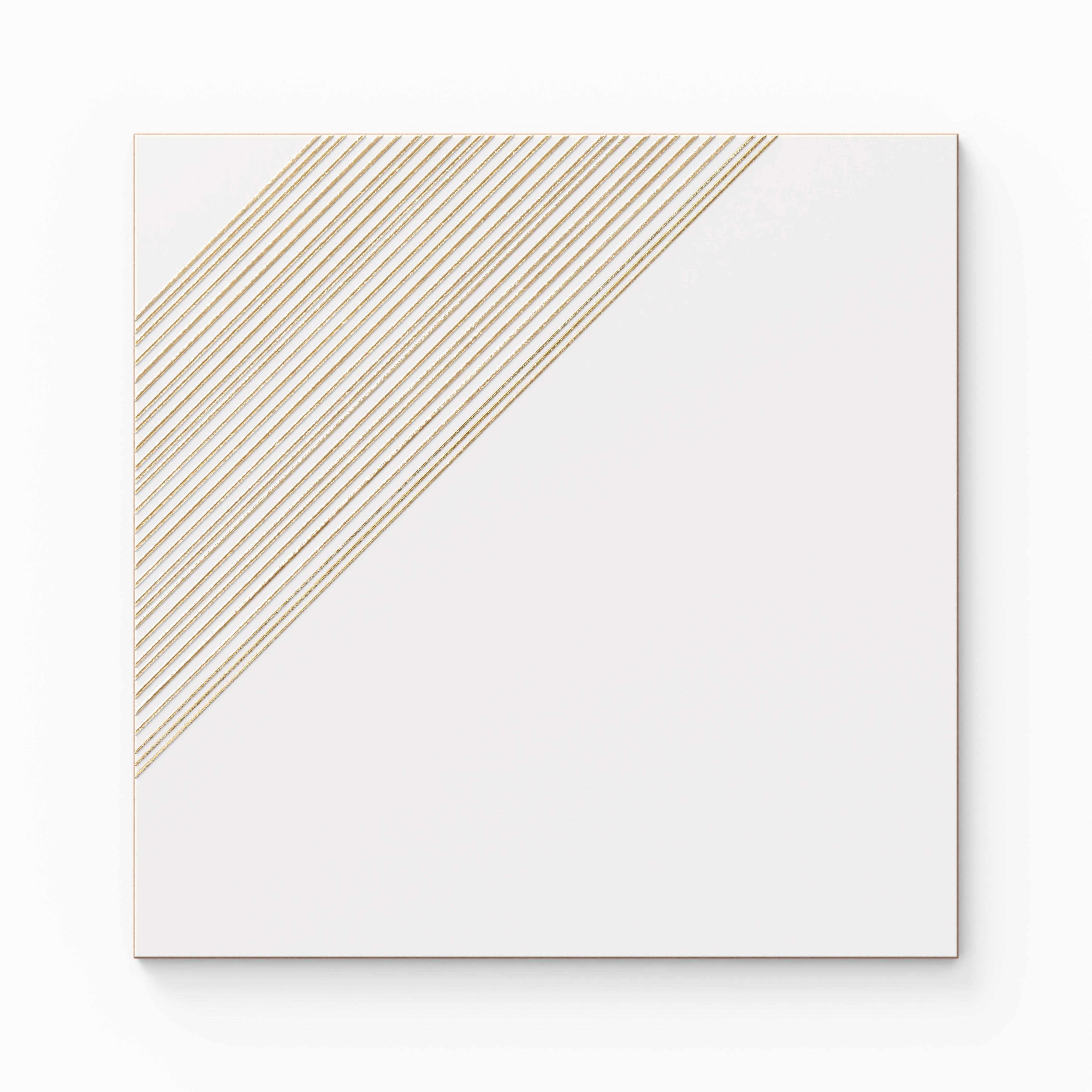 Estelle 12x12 Satin Ceramic Tile in Deco 3 White Gold