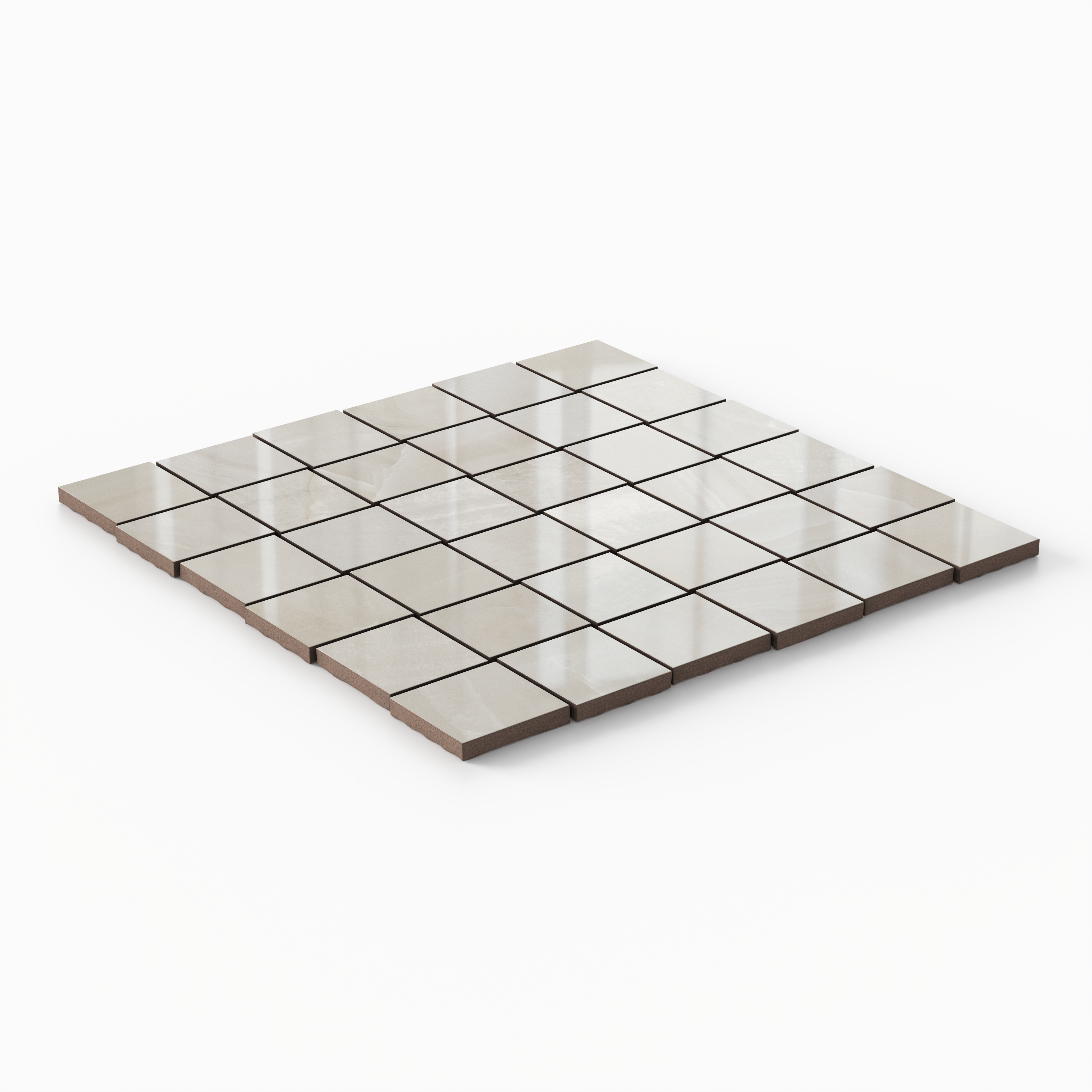 Small 2x2 Shell Giselle 2x2 Polished Porcelain Mosaic Tile in Shell