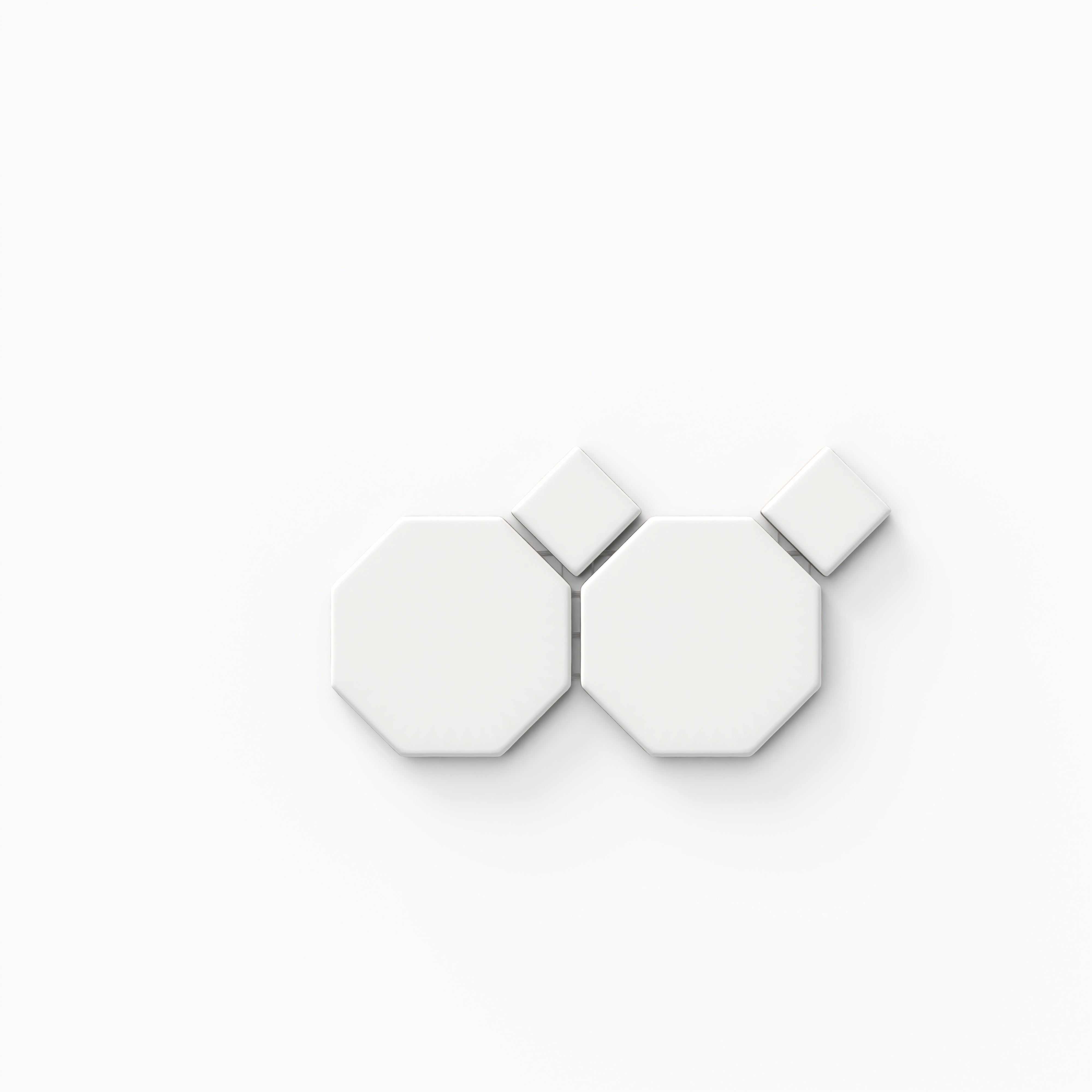 Quinn 12x12 Matte Porcelain Octagon Mosaic Tile in White Sample