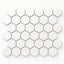 Levi white 2x2 hexagon mosaic porcelain tile with a matte finish, offering a crisp, clean aesthetic for modern and timeless designs
